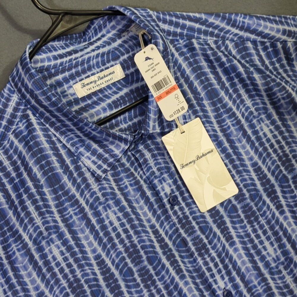Tommy Bahama Shirt Men's 3XL Blue The Bahama Coast Short Sleeve Button Down NWT